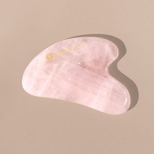 GuaSha do masażu szyi, twarzy i dekoltu | kwarc różowy