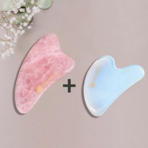 Zestaw kamieni GuaSha:  duży kwarc + mały opalit