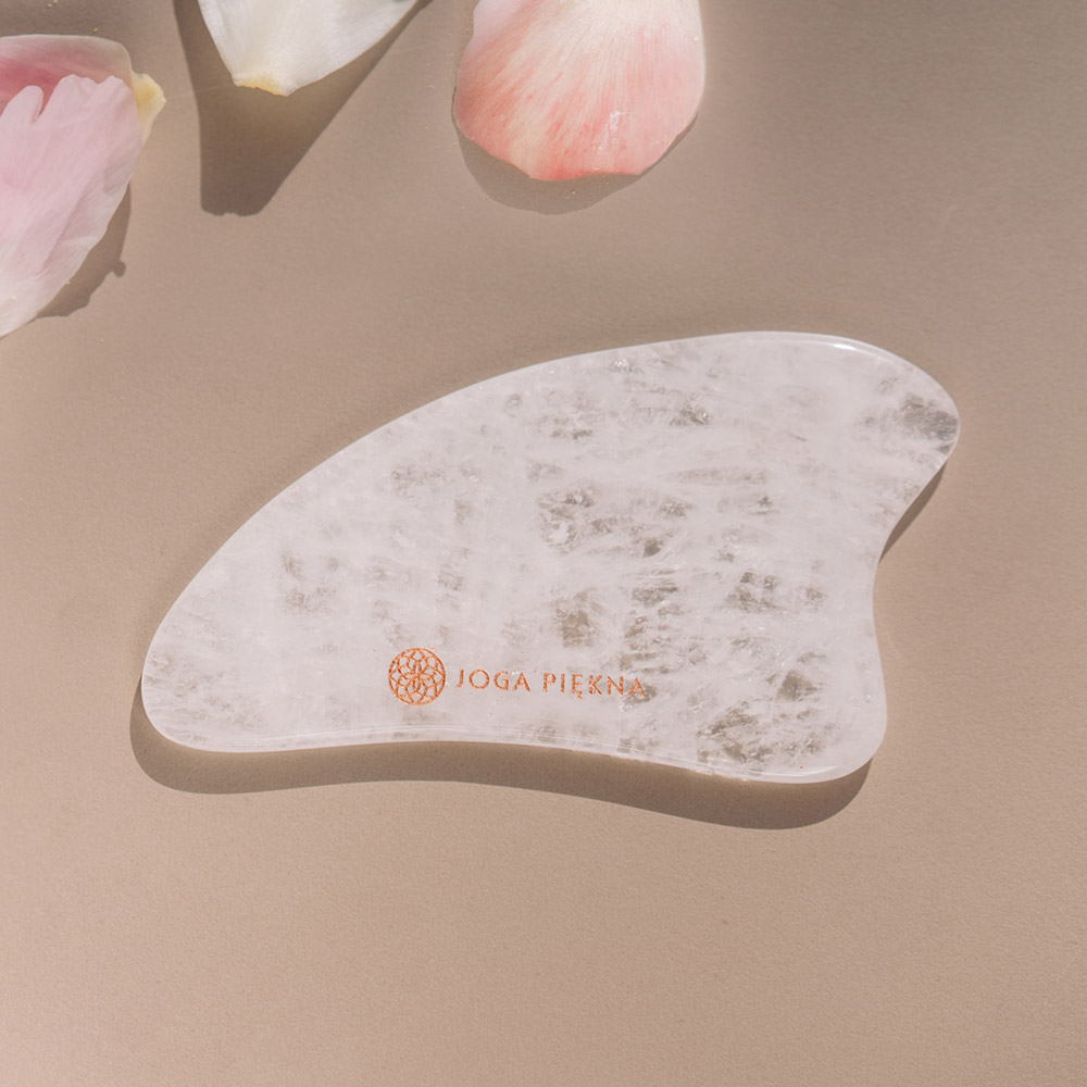 Duży masażer Gua-Sha z kwarcu białego